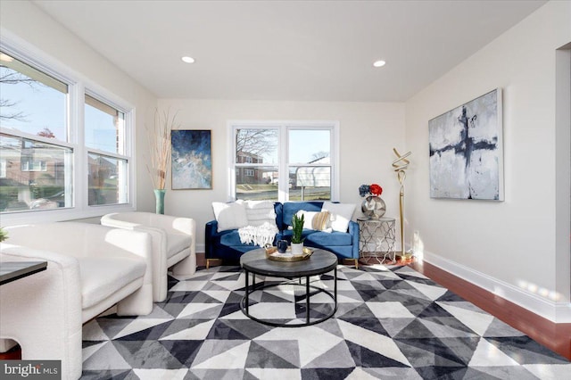 bedroom with dark hardwood / wood-style floors