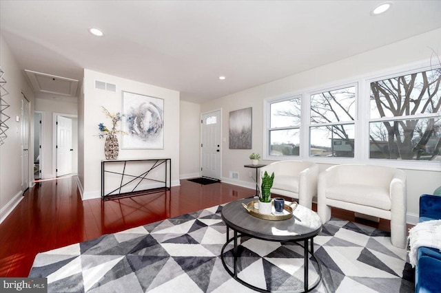 living room featuring hardwood / wood-style floors