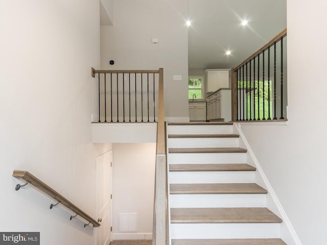 stairway with sink