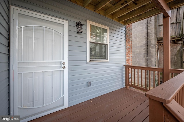 deck with a porch