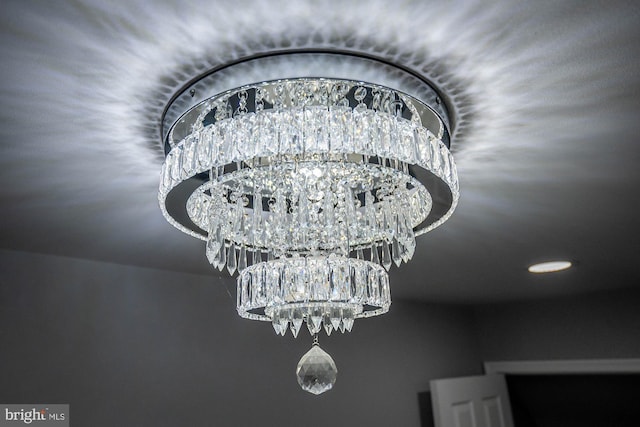 details with an inviting chandelier