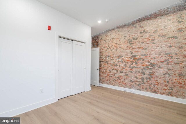 1401 S 13th St, Philadelphia, PA 19147 - unfurnished bedroom featuring light wood-style floors, baseboards, a closet, and recessed lighting