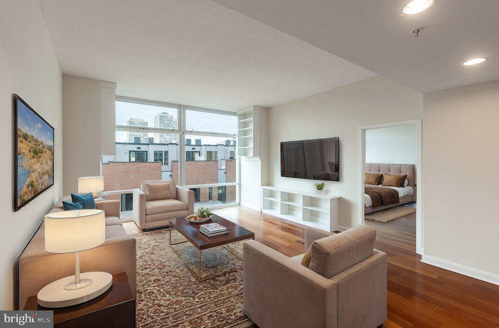 living room featuring hardwood / wood-style floors