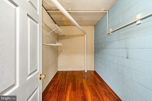 walk in closet featuring dark hardwood / wood-style floors