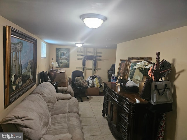 view of tiled living room