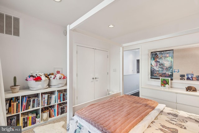 bedroom featuring a closet