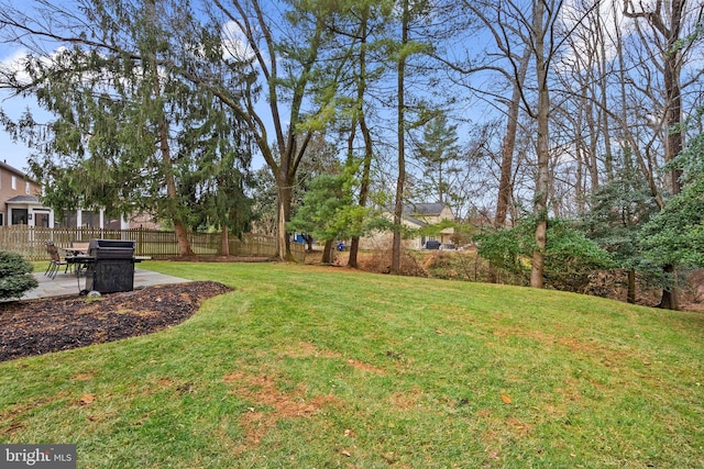 view of yard with a patio area