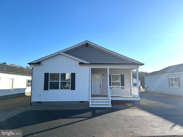 view of front of home with a porch