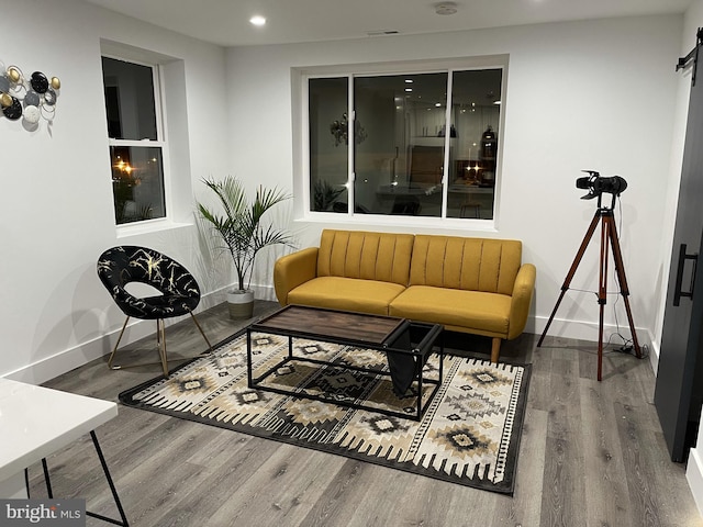 interior space with an outdoor hangout area