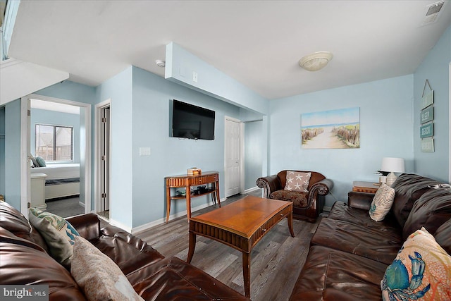 living room featuring hardwood / wood-style floors