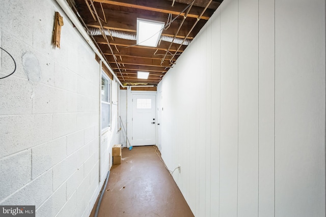 corridor featuring concrete floors