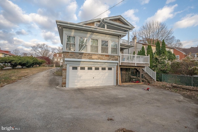 view of front of house with a garage