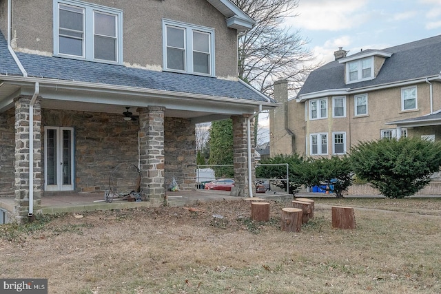 exterior space featuring french doors