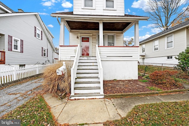 view of front of home with a porch