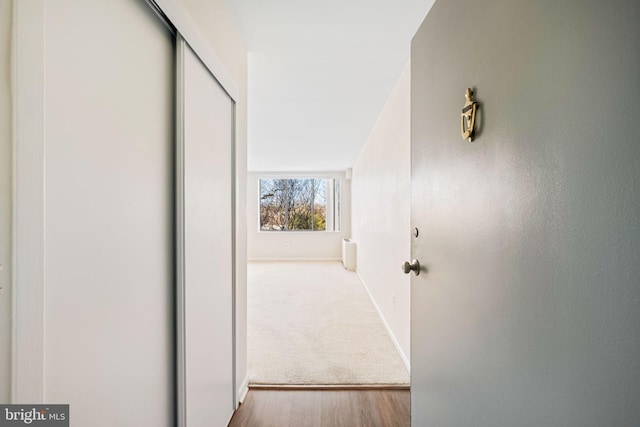 hallway with light wood-type flooring