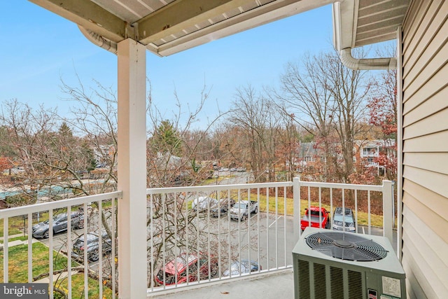 balcony with central AC unit