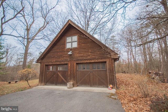 view of garage