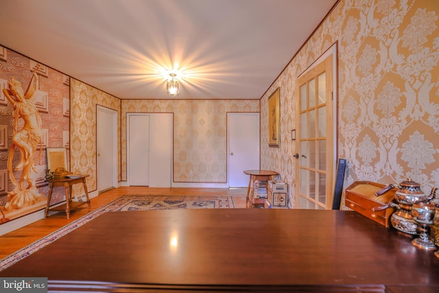 miscellaneous room featuring light wood-type flooring