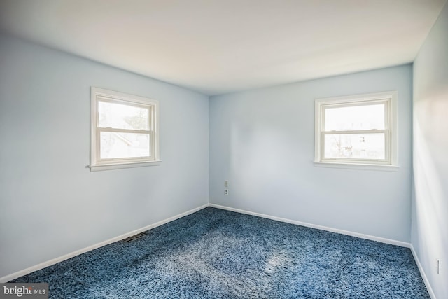 unfurnished room featuring carpet floors and a wealth of natural light