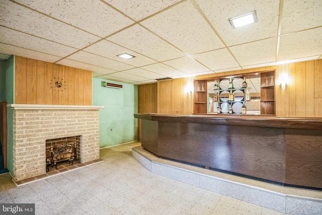 reception area featuring a fireplace