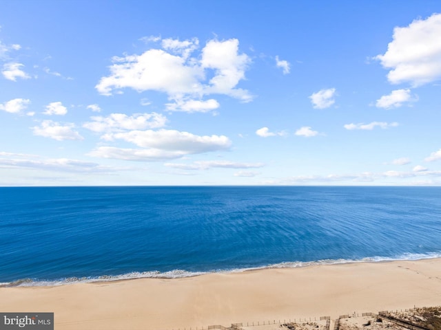 property view of water with a beach view