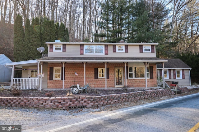 view of front of property with covered porch