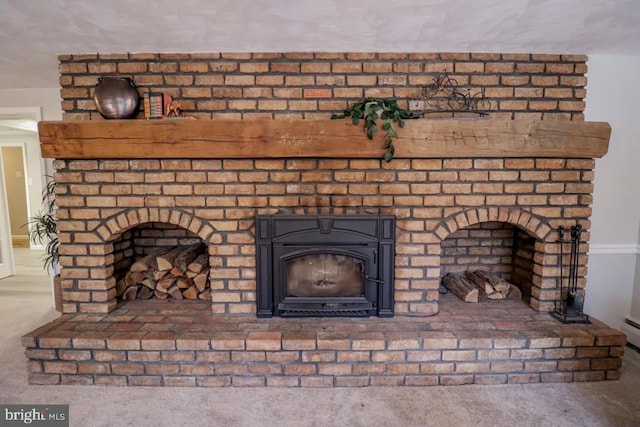 6381 Glatfelters Station Rd, Seven Valleys, PA 17360 - detailed view of carpet flooring and a brick fireplace