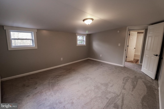 basement with carpet