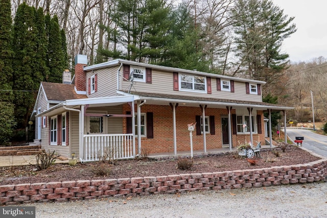 view of front of home with covered porch