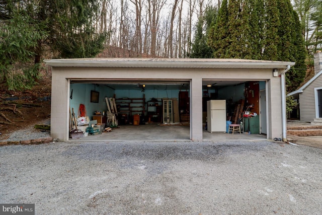 6381 Glatfelters Station Rd, Seven Valleys, PA 17360 - detached garage with freestanding refrigerator