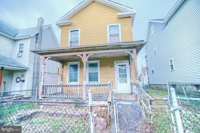 view of front of property with a porch