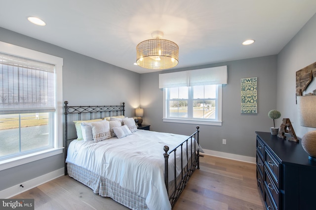 bedroom featuring light hardwood / wood-style flooring