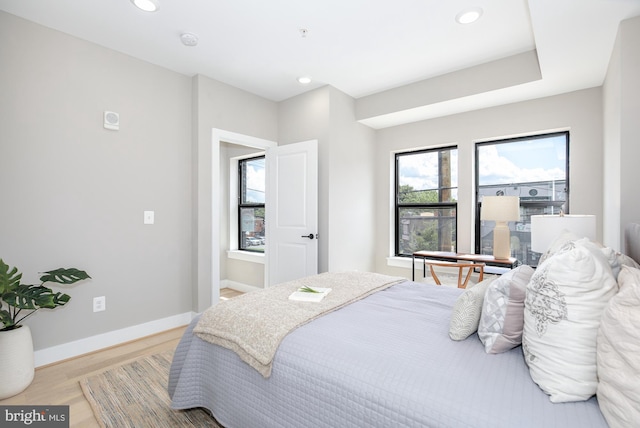 bedroom featuring light hardwood / wood-style flooring