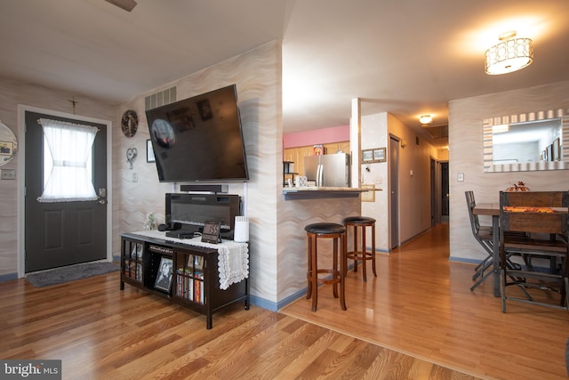 interior space featuring light wood-type flooring