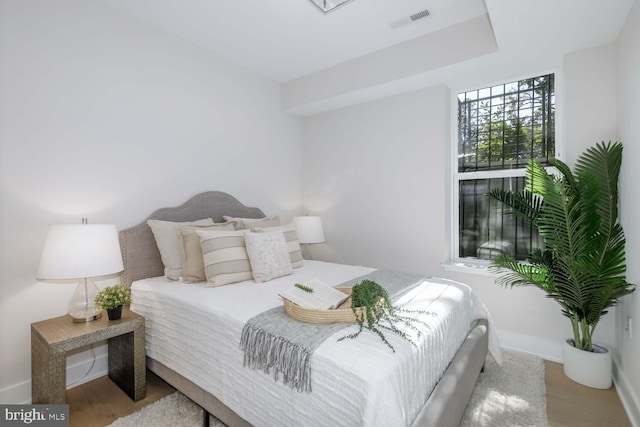 bedroom featuring light hardwood / wood-style flooring