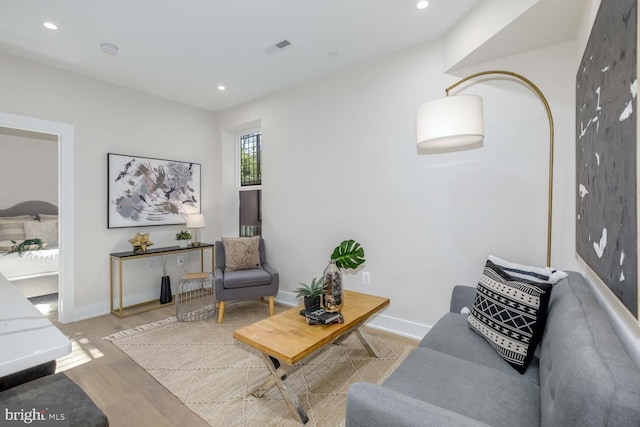 interior space with light hardwood / wood-style flooring