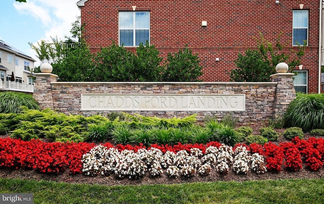 view of community sign