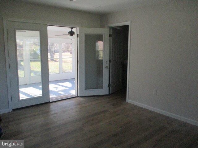 22403 Marsh Creek Rd, Preston, MD 21655 - unfurnished room featuring wood finished floors, baseboards, and a ceiling fan