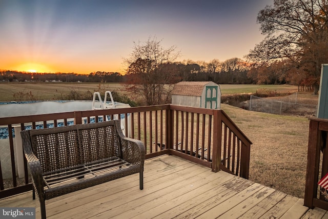 view of deck at dusk