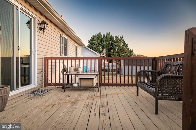 view of deck at dusk