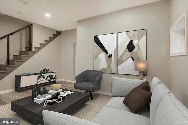 living room featuring hardwood / wood-style flooring