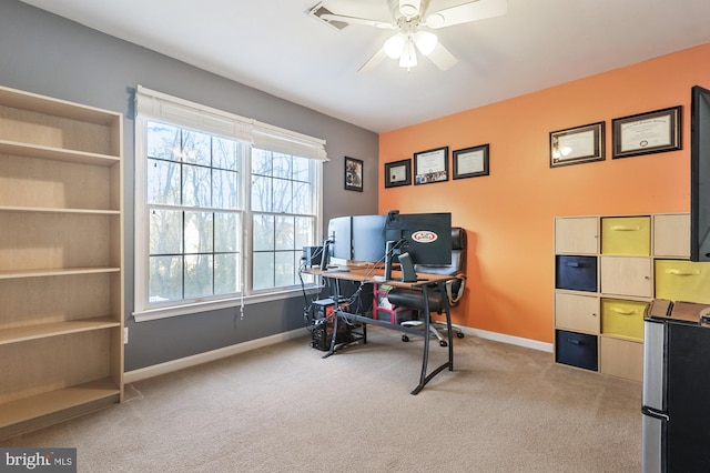 143 Mayor Ln, Felton, DE 19943 - carpeted office with ceiling fan and baseboards