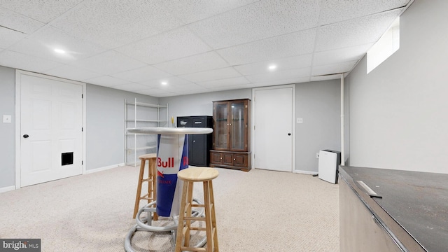 143 Mayor Ln, Felton, DE 19943 - finished below grade area with light carpet, a drop ceiling, and recessed lighting