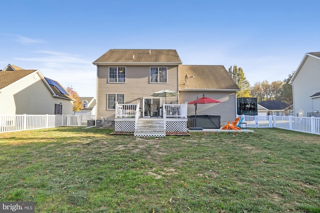 143 Mayor Ln, Felton, DE 19943 - back of house featuring a fenced backyard and a deck