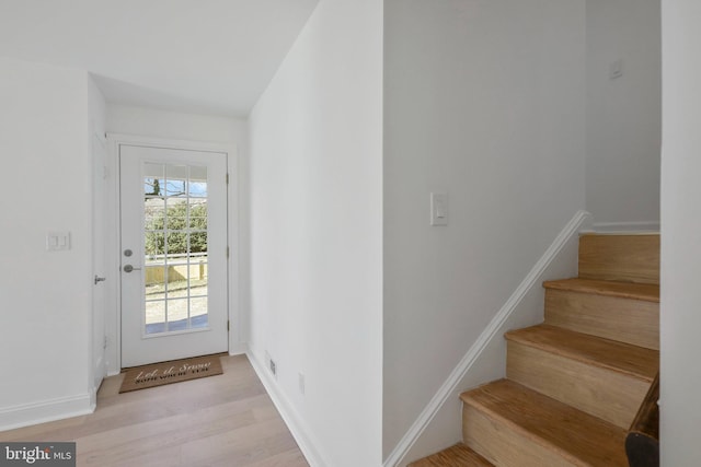 entryway featuring light hardwood / wood-style flooring