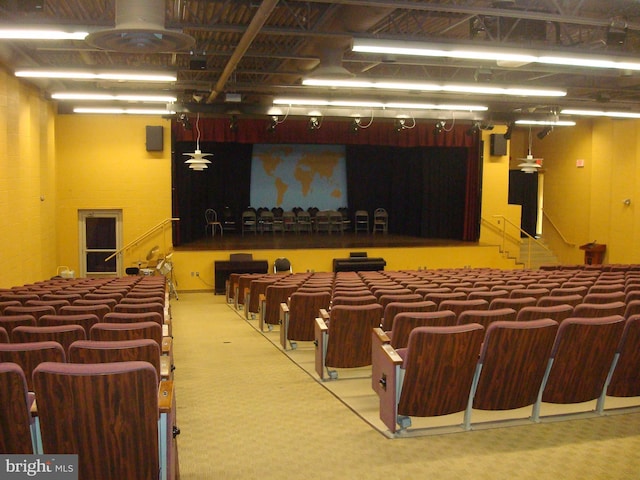 view of carpeted cinema room