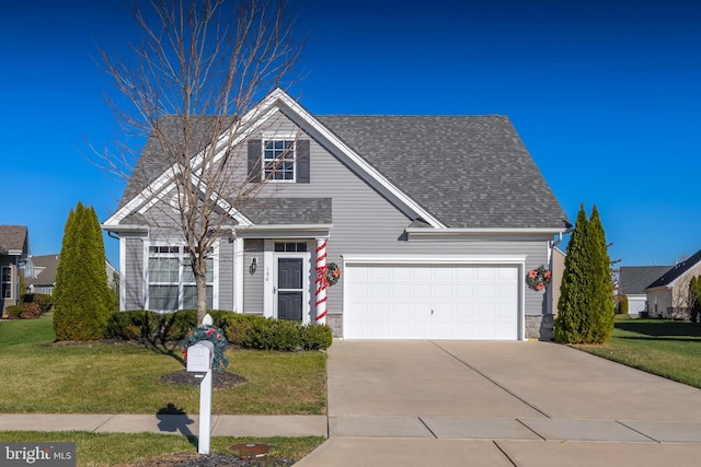 view of front of house with a front lawn