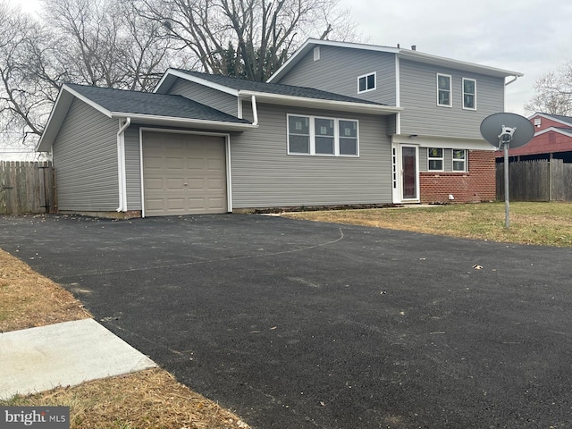 exterior space featuring a garage