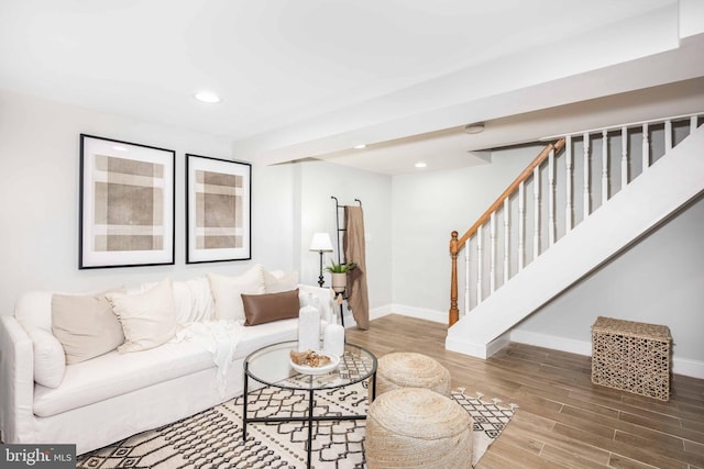 living room featuring hardwood / wood-style floors