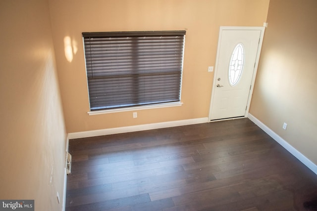 foyer with dark wood-type flooring